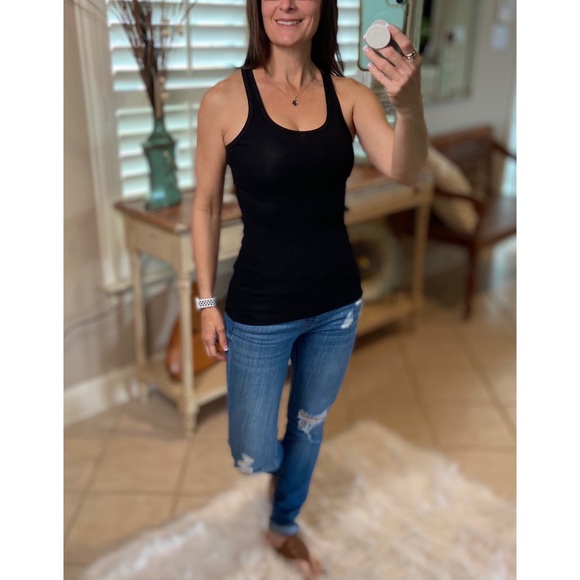 Ribbed Racerback Boy Beater Tank Black 1521 - Picture 2 of 10